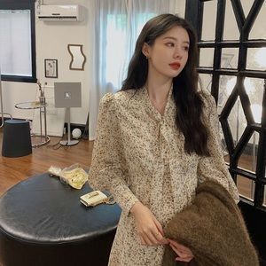 Tie neck tie waist dress S or PS